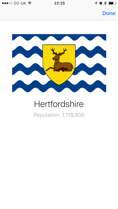 Viewing Hertfordshire on iPhone.
