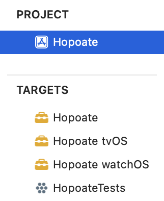 The multi-platform framework target with the iOS suffix removed.