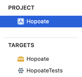 The Xcode project's target list, now showing a single framework target.