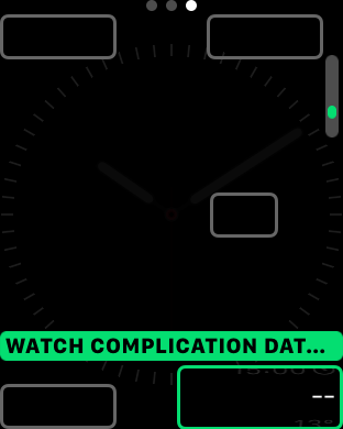 Adding the Watch Complication Data Bug complication.